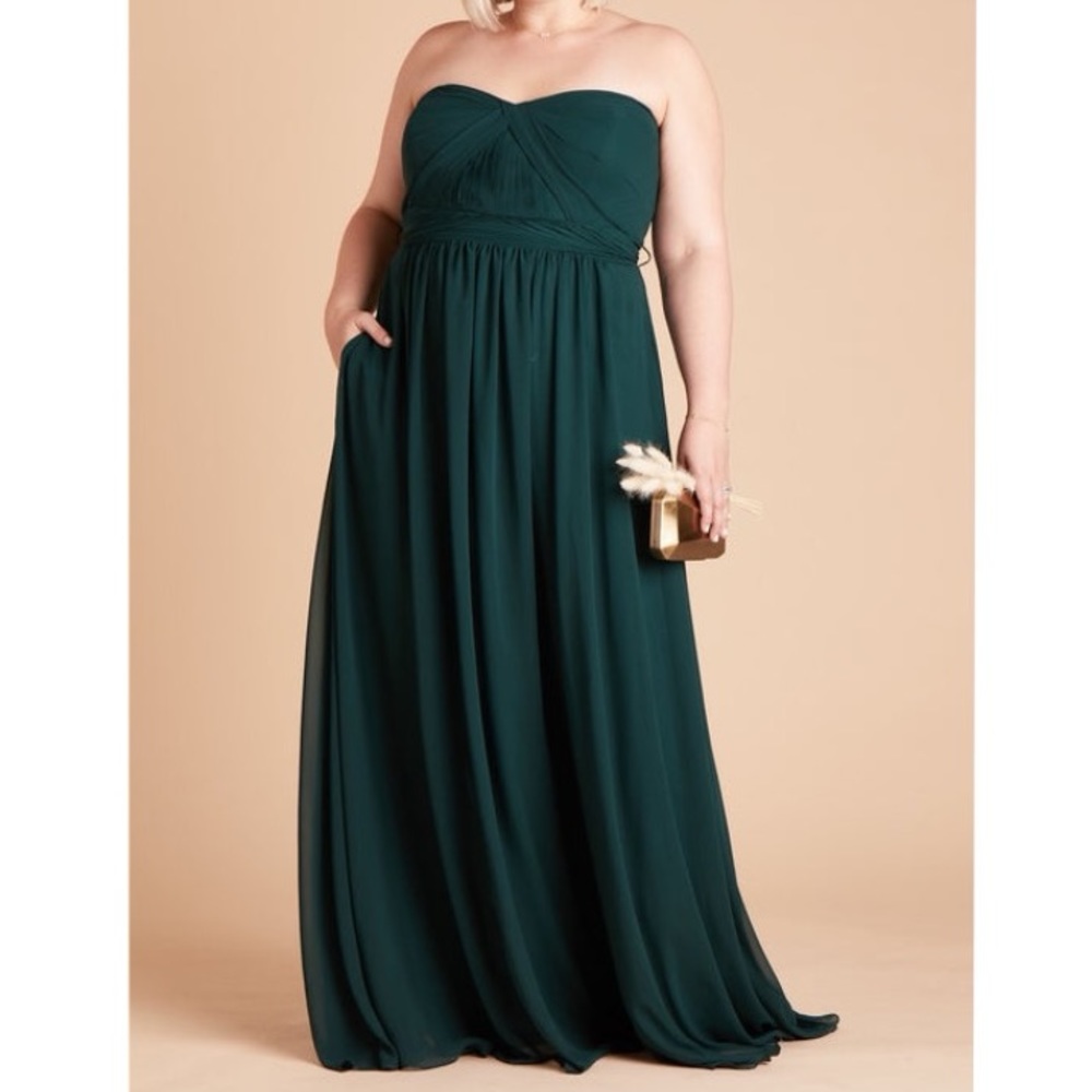 Birdy Grey Emerald Green Chiffon Grace Convertible Bridesmaid Dress Gown